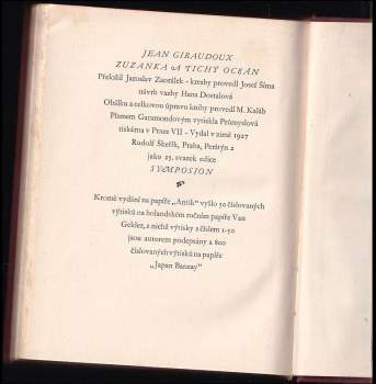 Jean Giraudoux: Zuzanka a Tichý oceán
