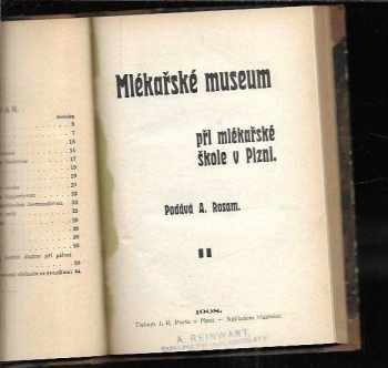 Hubert Peřina: Zužitkování švestek, Mlékařské museum, Pro nemocné jídla a nápoje