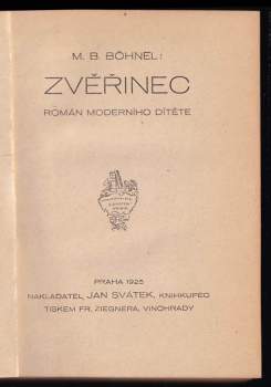 Miroslav Bedřich Böhnel: Zvěřinec