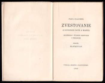 Paul Claudel: Zvestovanie