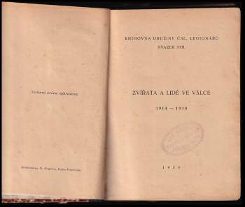 Josef Müldner: Zvířata a lidé ve válce 1914-1918
