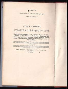 Dylan Thomas: Zvláště když říjnový vítr