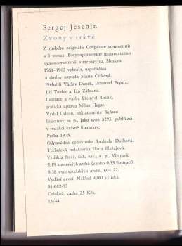 Sergej Aleksandrovič Jesenin: Zvony v trávě