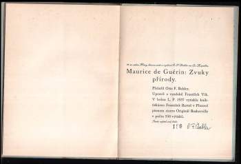 Maurice de Guérin: Zvuky přírody